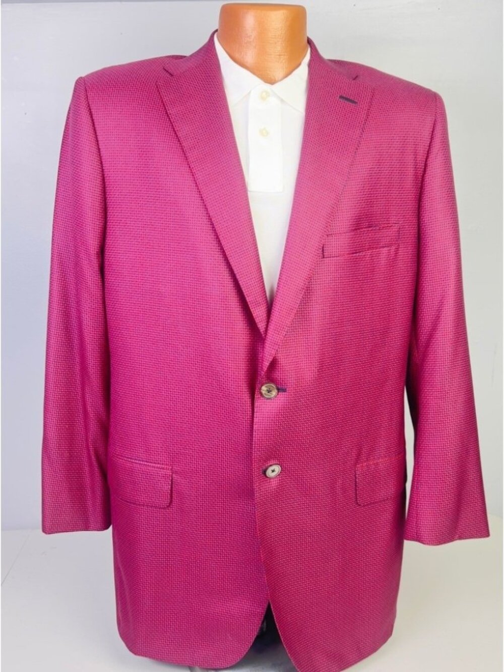 Oxxford Clothes Sport Coat Mens 42R Magenta Holland & Sherry Excellent Blazer